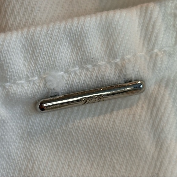 ZARA Sz 4 Paperbag Waist Baggy Leg Denim No Fabric Tag High Rise Jeans Pants - Picture 10 of 12